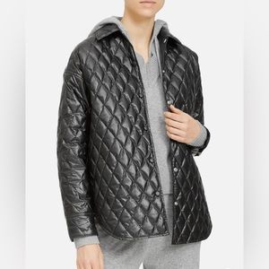 Theory Faux Leather Down Quilted Shacket
